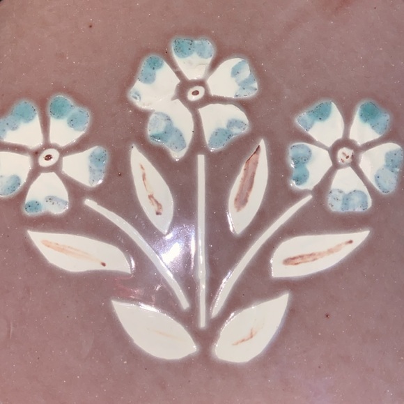 Vintage ceramic decorative small plate or platter dusty rose pink - Picture 8 of 9